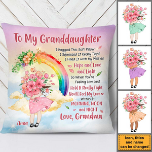 Gift For Granddaughter Hug This Flower Pillow