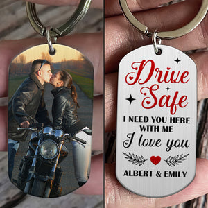 Couple Need You Here Personalized Stainless Steel Keychain With Upload Image, I Love You Keychain