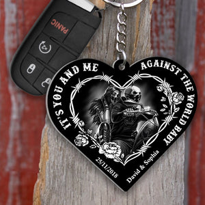 Couple, It's You And Me Against The World Babe, Personalized Keychain, Gift For Couple