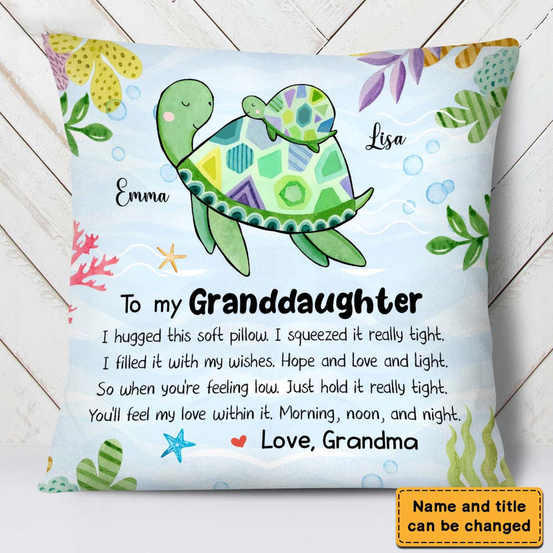 Gift For Granddaughter Turtle Hug This Pillow