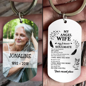 Wife - My Angel Wife - Custom Keychain With Picture- Personalized Keychain
