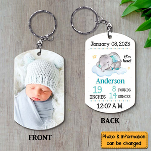 Newborn Baby Gift Photo Upload Stainless steel Keychain