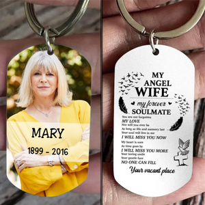 Wife - My Angel Wife - Custom Keychain With Picture- Personalized Keychain