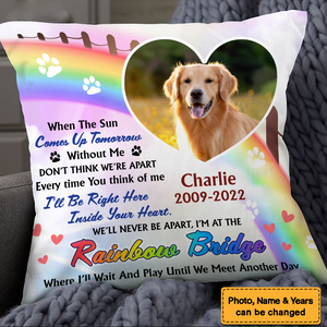 Photo Memorial Gift For Loss Of Dog Loss Of Pet Rainbow Bridge Pillow
