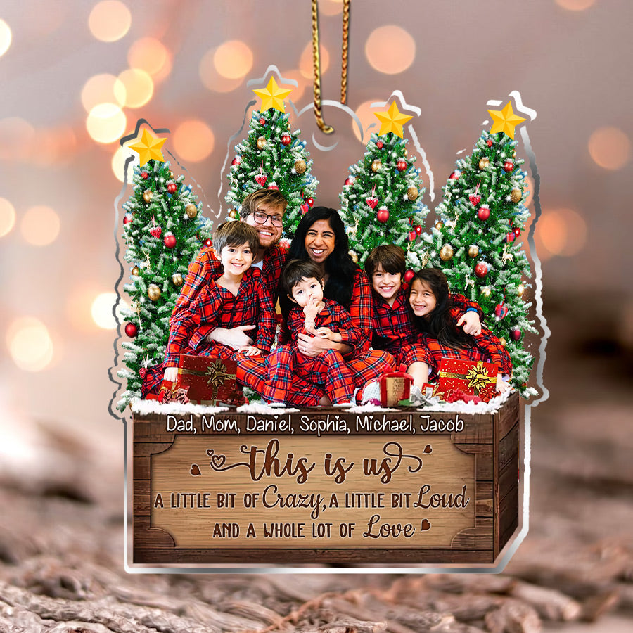 Christmas Tree Upload Family Photo, This Is Us- a Whole Lot Of Love Personalized Ornament