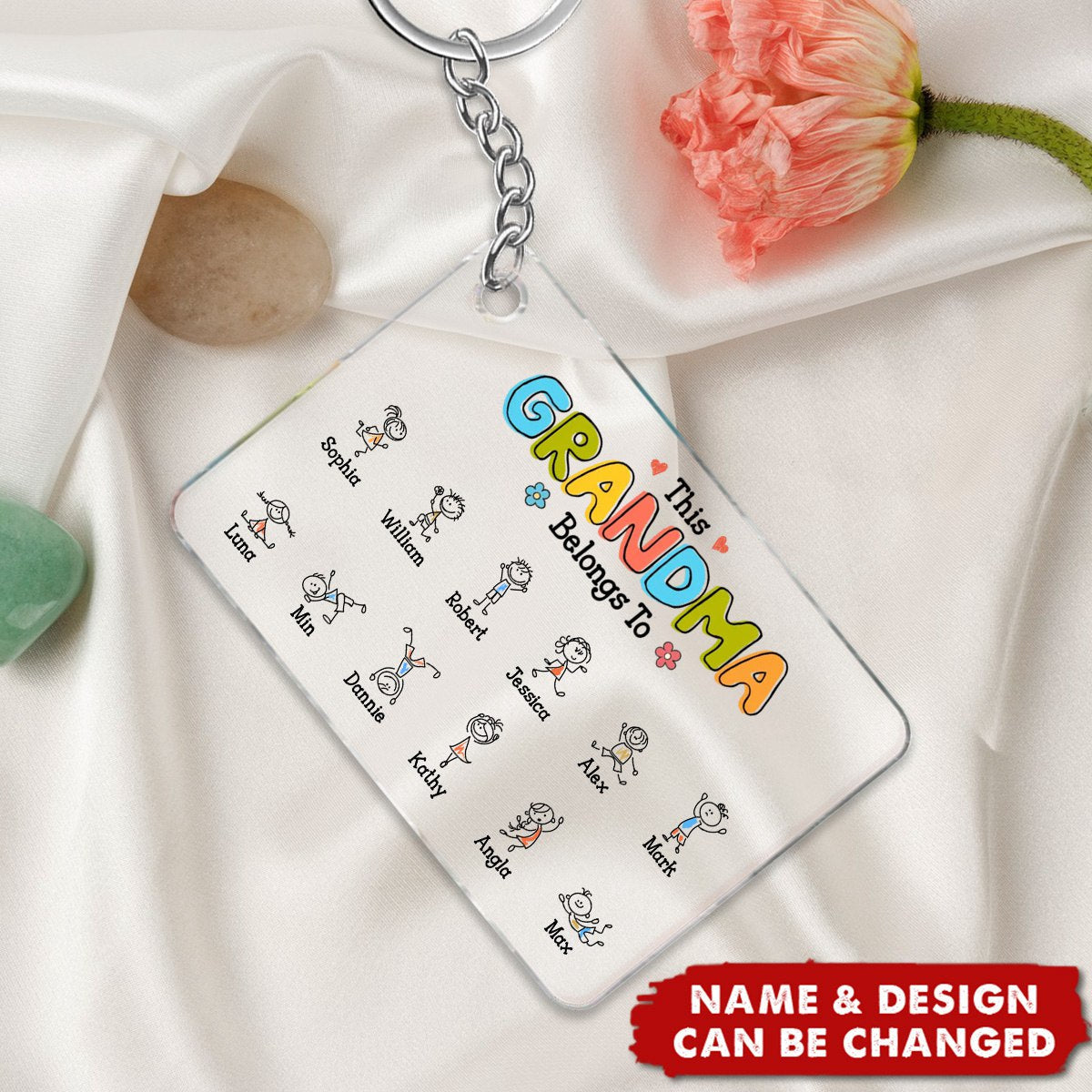 This Grandma Belongs To Drawing Personalized Acrylic Keychain