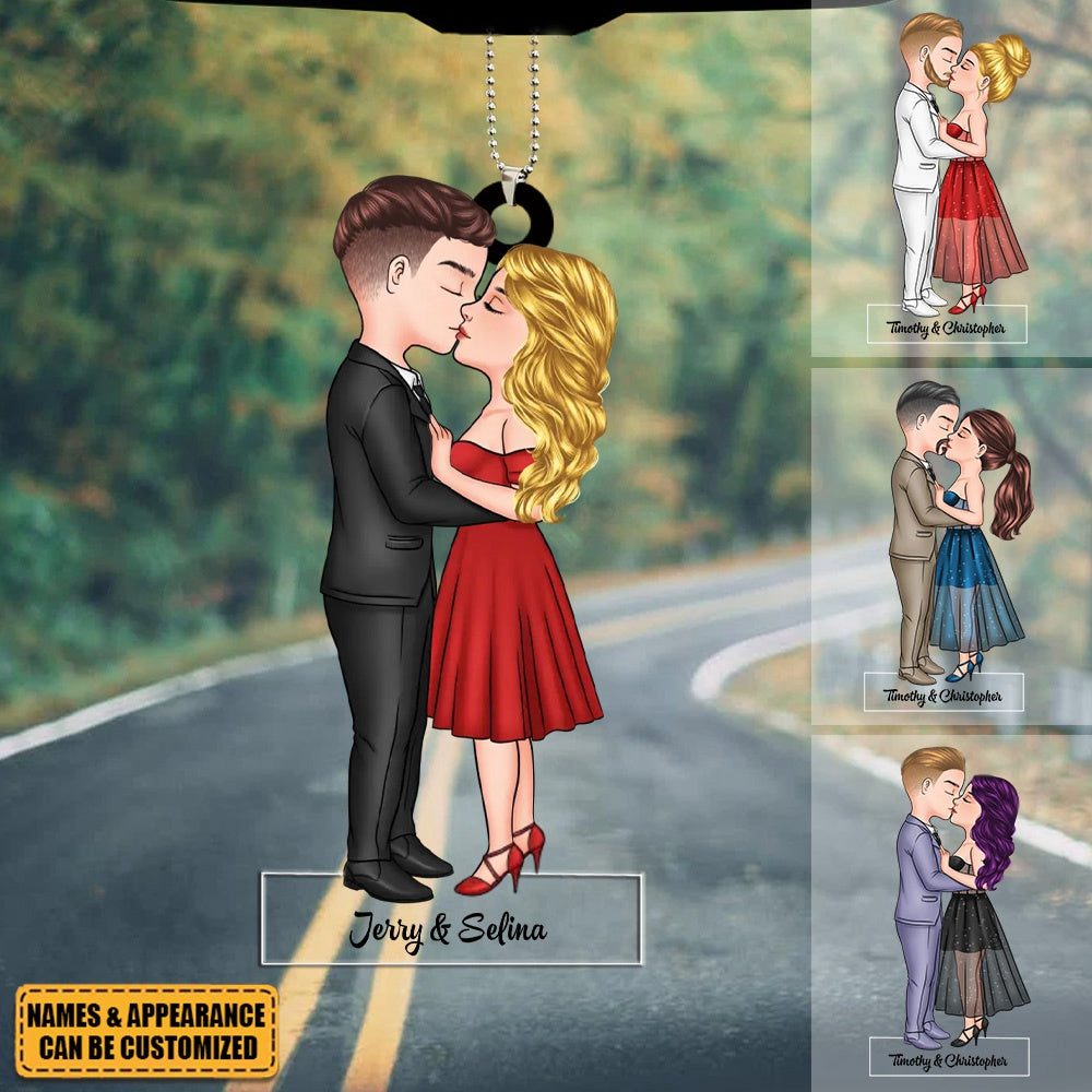 Kissing Couple - Custom Acrylic Ornament, Valentine's Day Gift For Couple