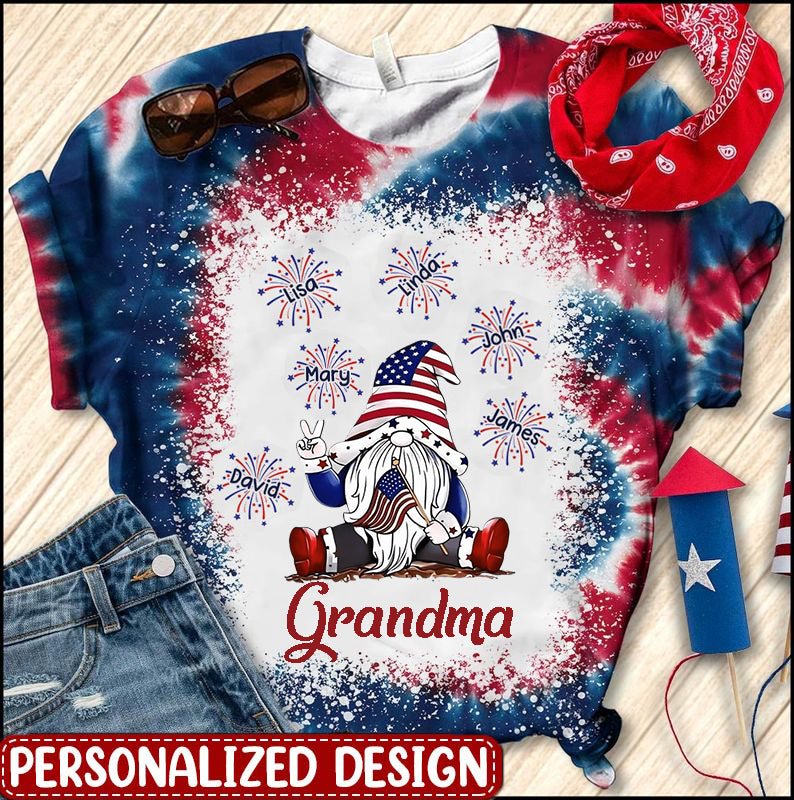 4th of July American Flag Grandma Mom Dwarf Firecracker Kids - Personalized 3D T-shirt