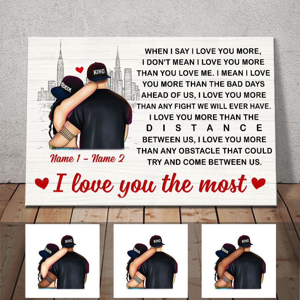 Personalized Couple Love You More Poster