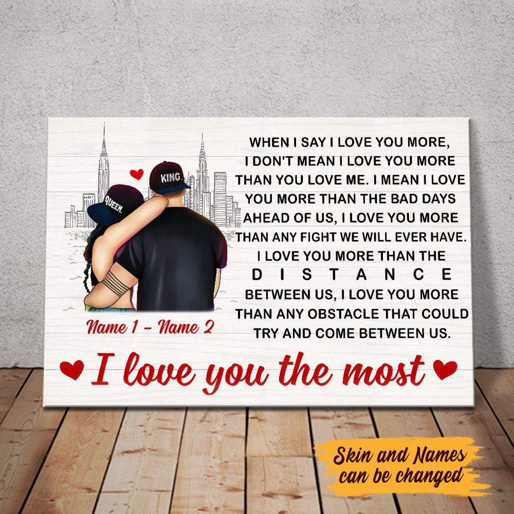 Personalized Couple Love You More Poster