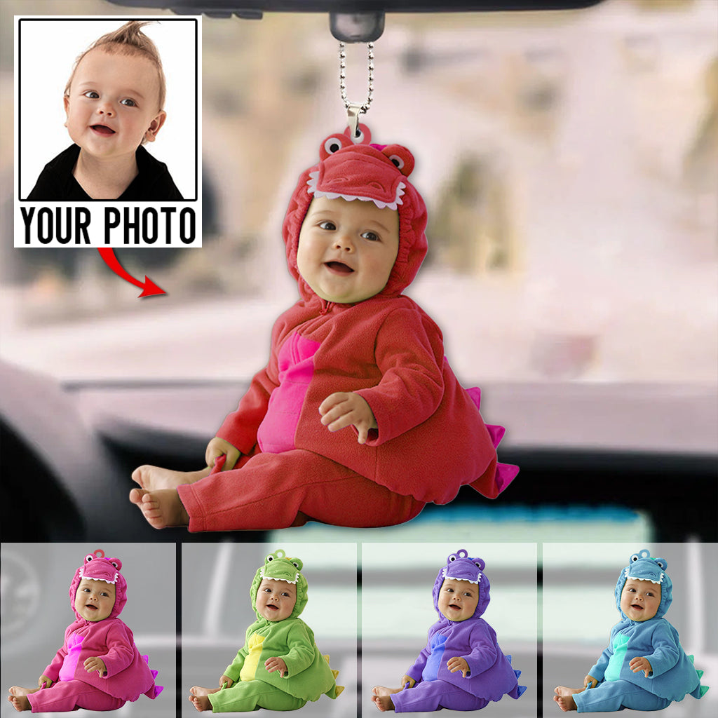 Personalized Cute Kid Dinosaurus Acrylic Ornament