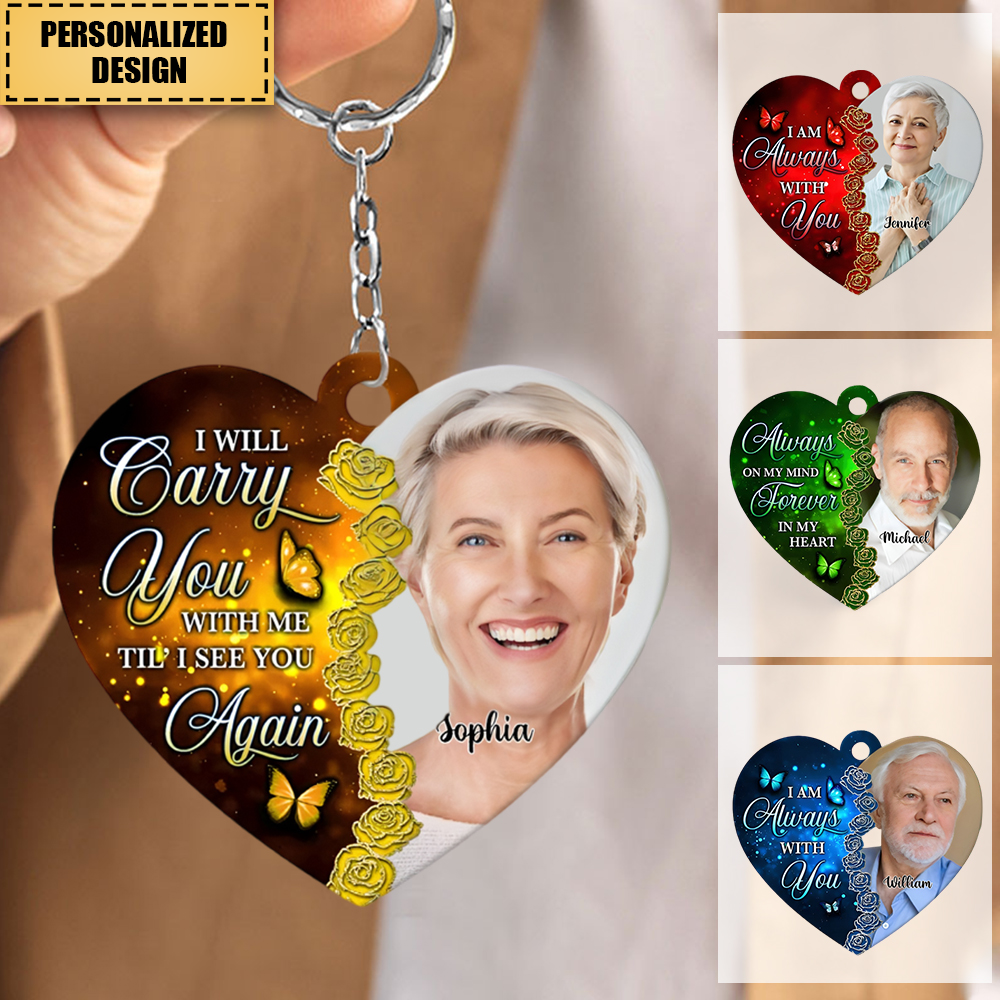 Memorial - Blue Roses I Am Always With You - Personalized Keychain