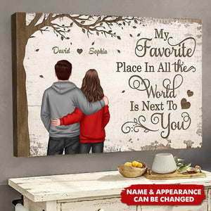 Favorite Place In The World Couple Back View Personalized Poster, Gift For Him, For Her