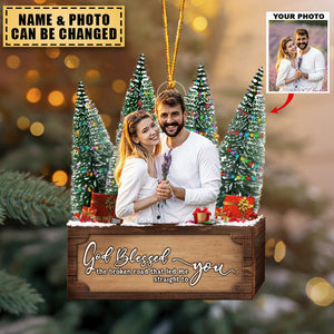 Transparent Ornament - God Blessed The Broken Road Led Me Straight To You - Gift For Couple Custom from Photo