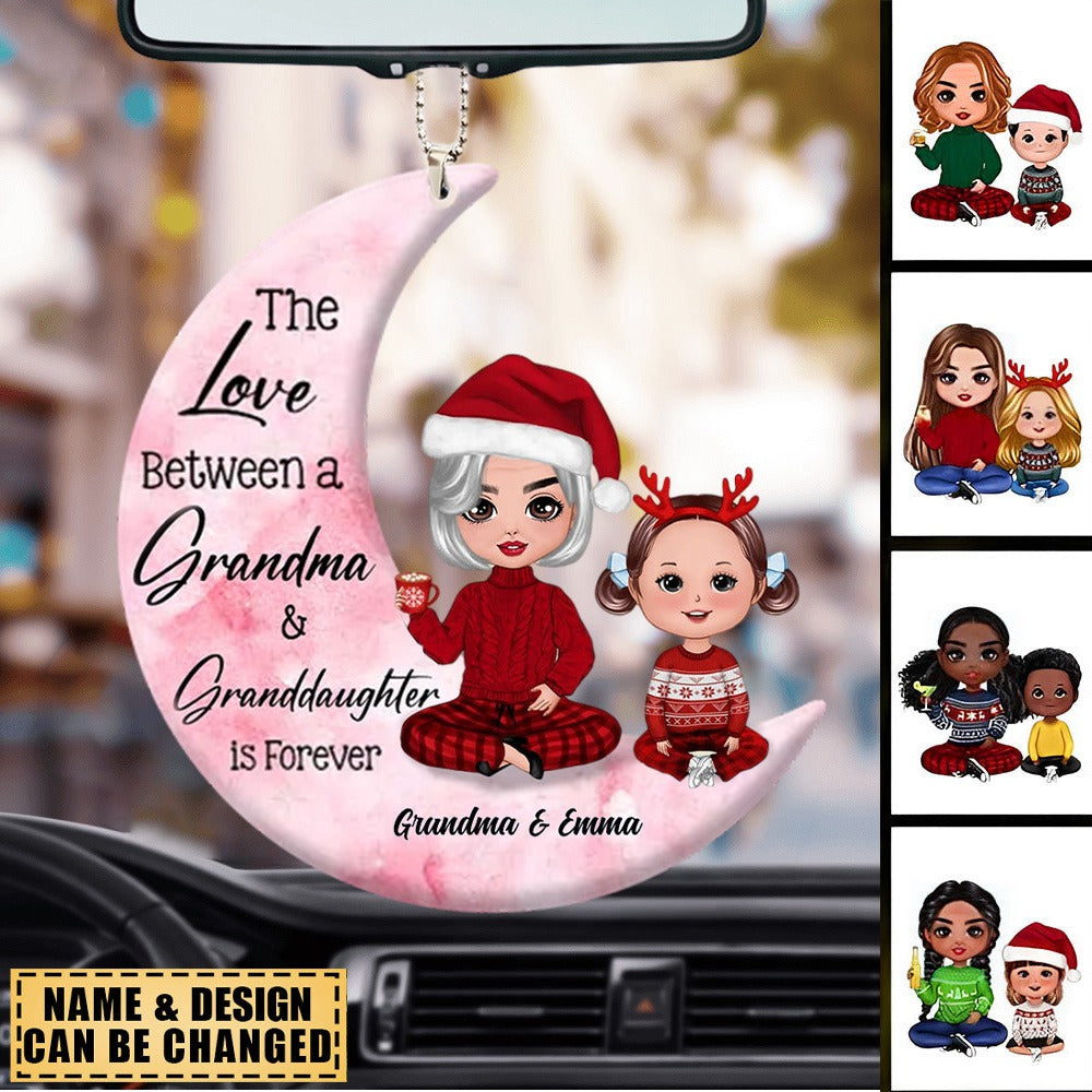 Grandma And Grand Daughter On The Moon Car Ornament
