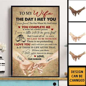 To My Wife The Day I Met You - Personalized Wrapped Poster