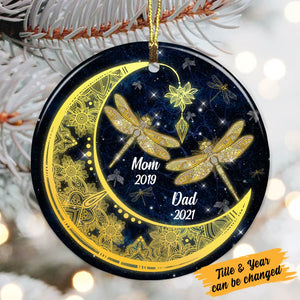 Memo Butterfly Mom Dad Grandma Grandpa Circle Ornament