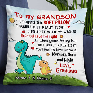 Personalized Granddaughter Grandson Dinosaur Pillowcase