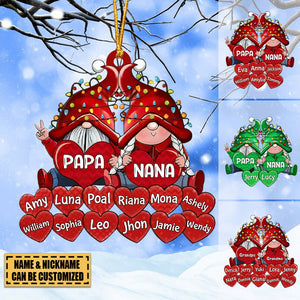 Colorful Noel Light Christmas Dwarf Pappy Nana Daddy Mommy Sweet Heart Kids Personalized Ornament
