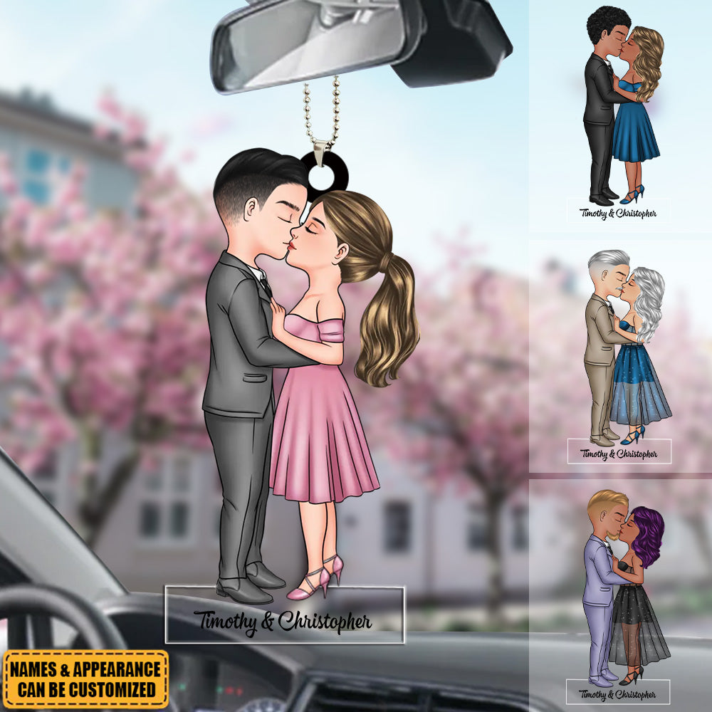 Kissing Couple - Custom Acrylic Ornament, Valentine's Day Gift For Couple