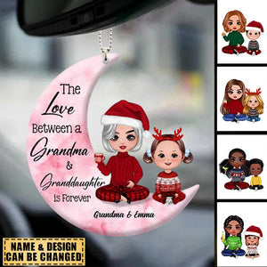 Grandma And Grand Daughter On The Moon Car Ornament