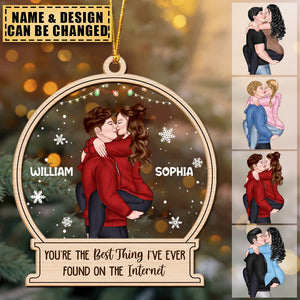 Christmas Kissing Couple Best Thing On The Internet - Gift For Couples - Personalized Ornament