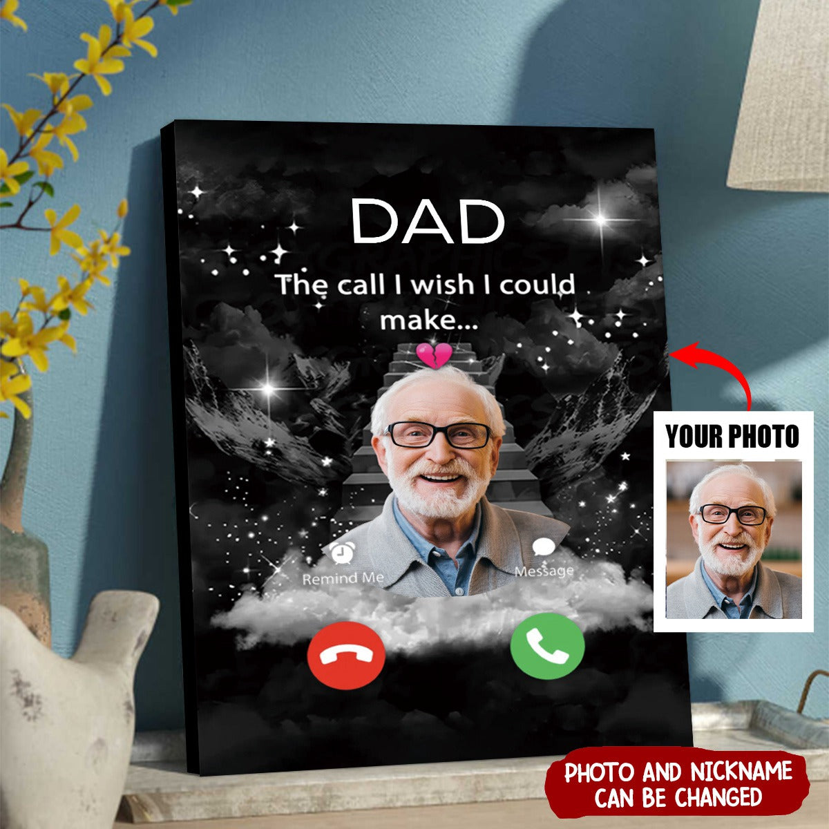 Personalized Memorial Canvas - The Call I Wish I Could Make