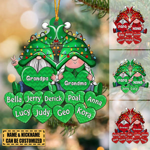 Colorful Noel Light Christmas Dwarf Pappy Nana Daddy Mommy Sweet Heart Kids Personalized Ornament