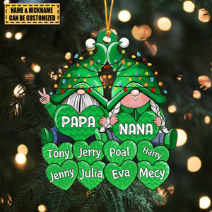 Colorful Noel Light Christmas Dwarf Pappy Nana Daddy Mommy Sweet Heart Kids Personalized Ornament