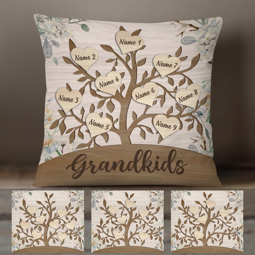 Personalized Mom Grandma Family Tree Pillowcase