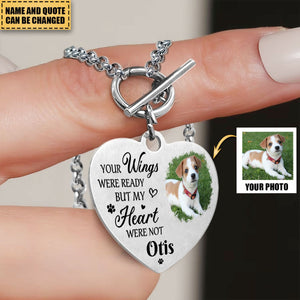 Your Wings Were Ready But My Heart Was Not - Personalized Photo Heart Bracelet