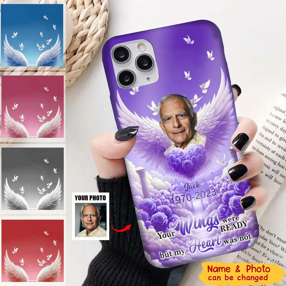 Upload Photo Memorial A Big Piece Of My Heart Lives In Heaven Personalized Phonecase
