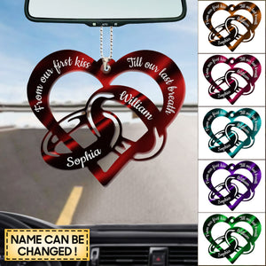 FROM OUR FIRST KISS TILL OUR LAST BREATH COUPLE RINGS PERSONALIZED ACRYLIC ORNAMENT