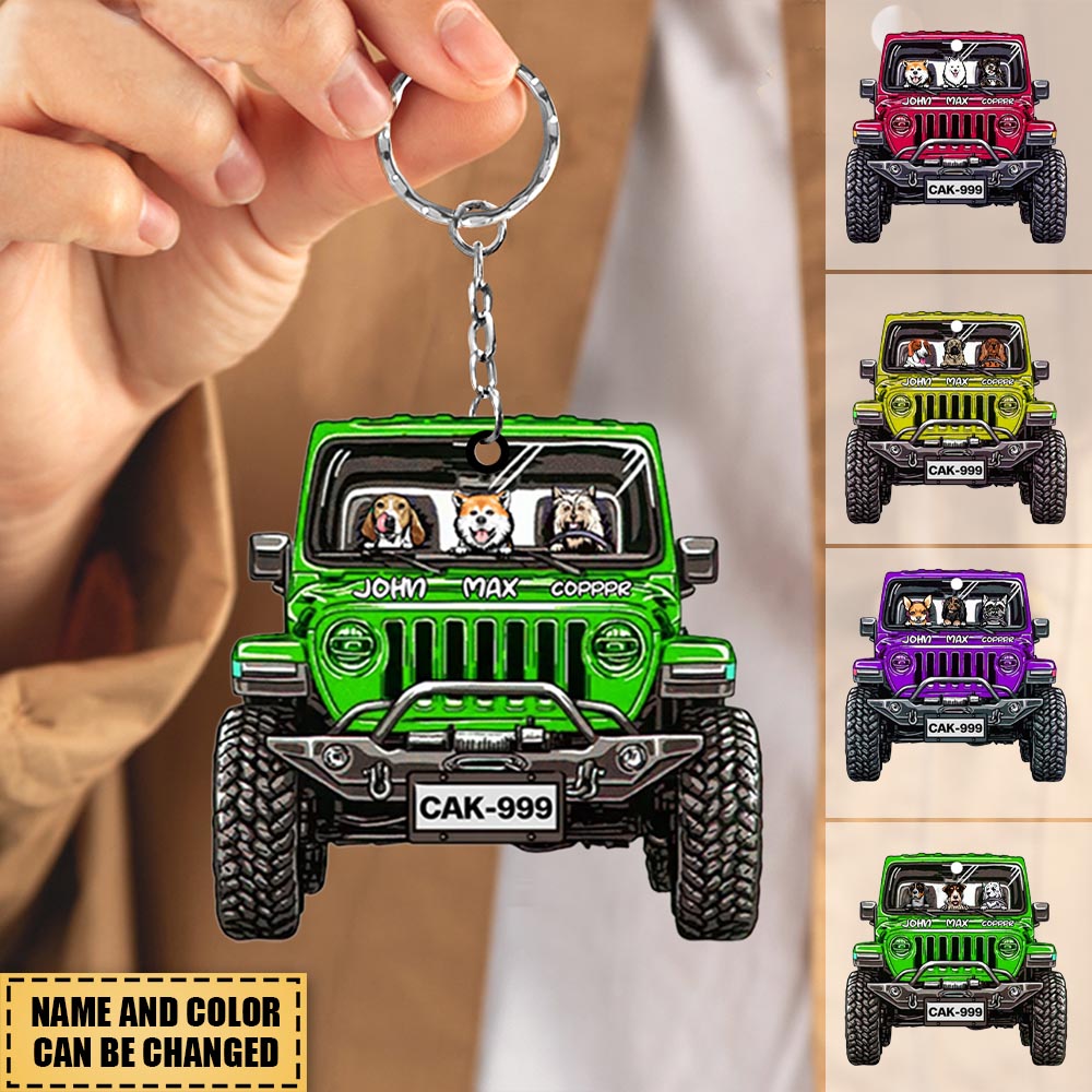Dog In The Car Personalized Car KeyChain, Gift For Dog Lover