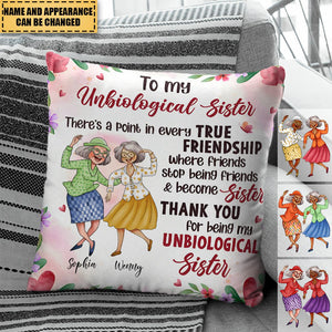 Gifts For Old Friends Unbiological Sister Pillow
