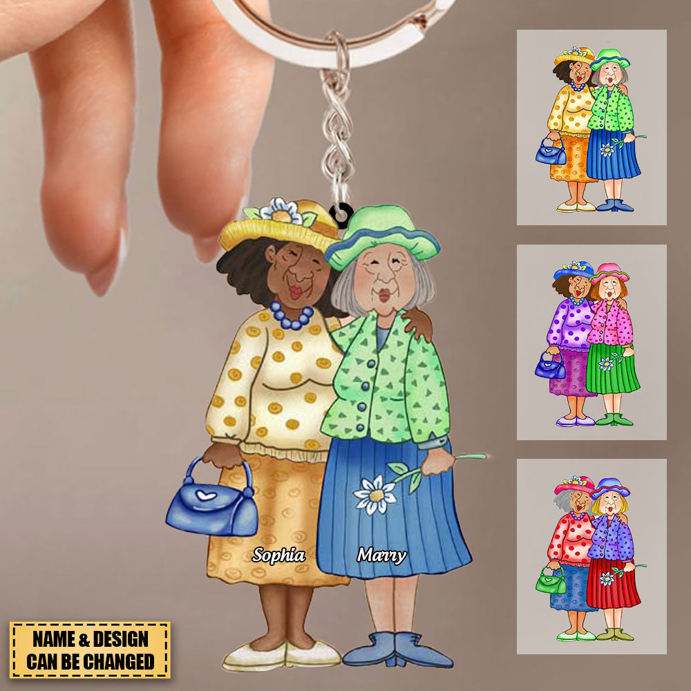 To My Old Friend Personalized Bestie Keychain