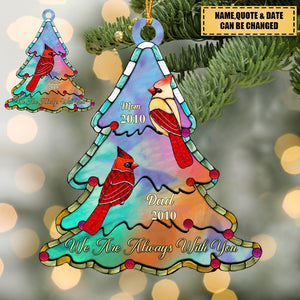 Christmas Tree Memorial Family Loss Cardinal Personalized Acrylic Ornament
