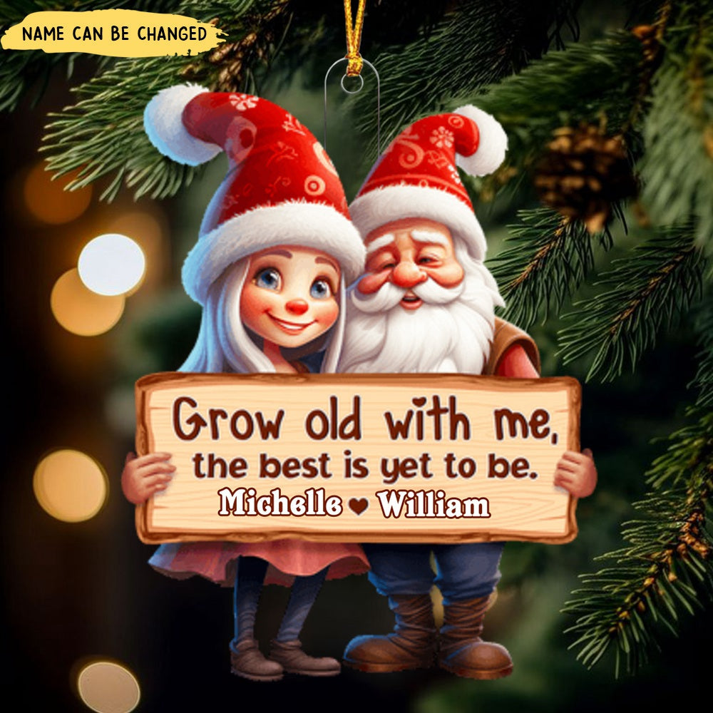 Grow Old With Me, The Best Is Yet To Be, Couple Gift, Personalized Acrylic Ornament, Santa Couple Ornament, Christmas Gift