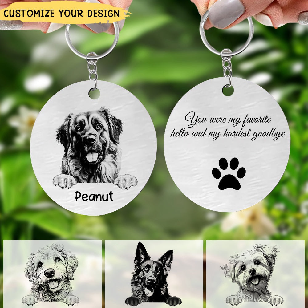 Custom Stainless Steel Pet Keychain - Memorial Gift for Dog Lover