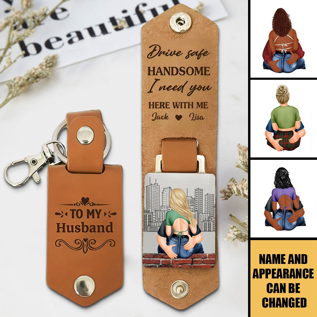 Couple Keychain Personalized Leather Accessory For Matching Keychains