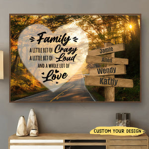 Autumn Road Heart Color Saying 2 Multi-Names Premium Personalized Poster