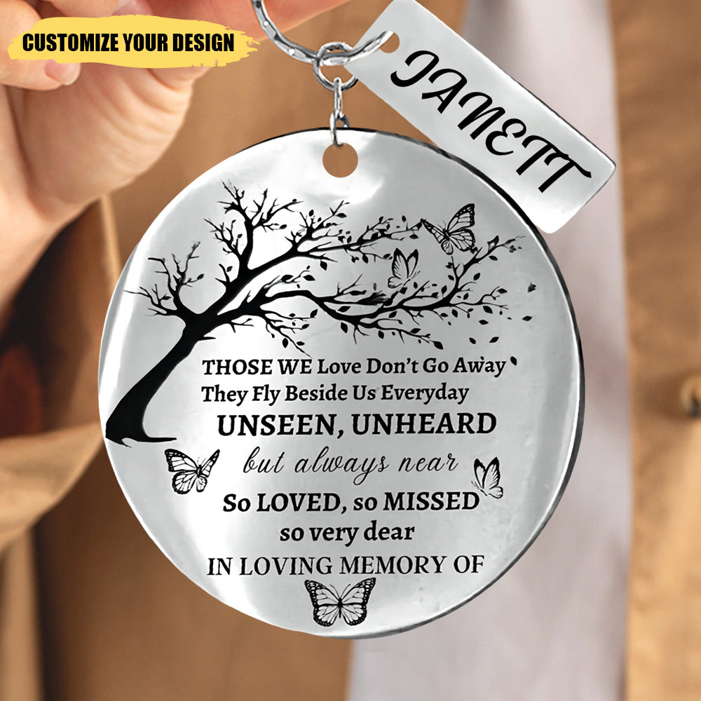 Custom Memorial Stainless Steel Keychain - Personalized In Loving Memory Of Keychain