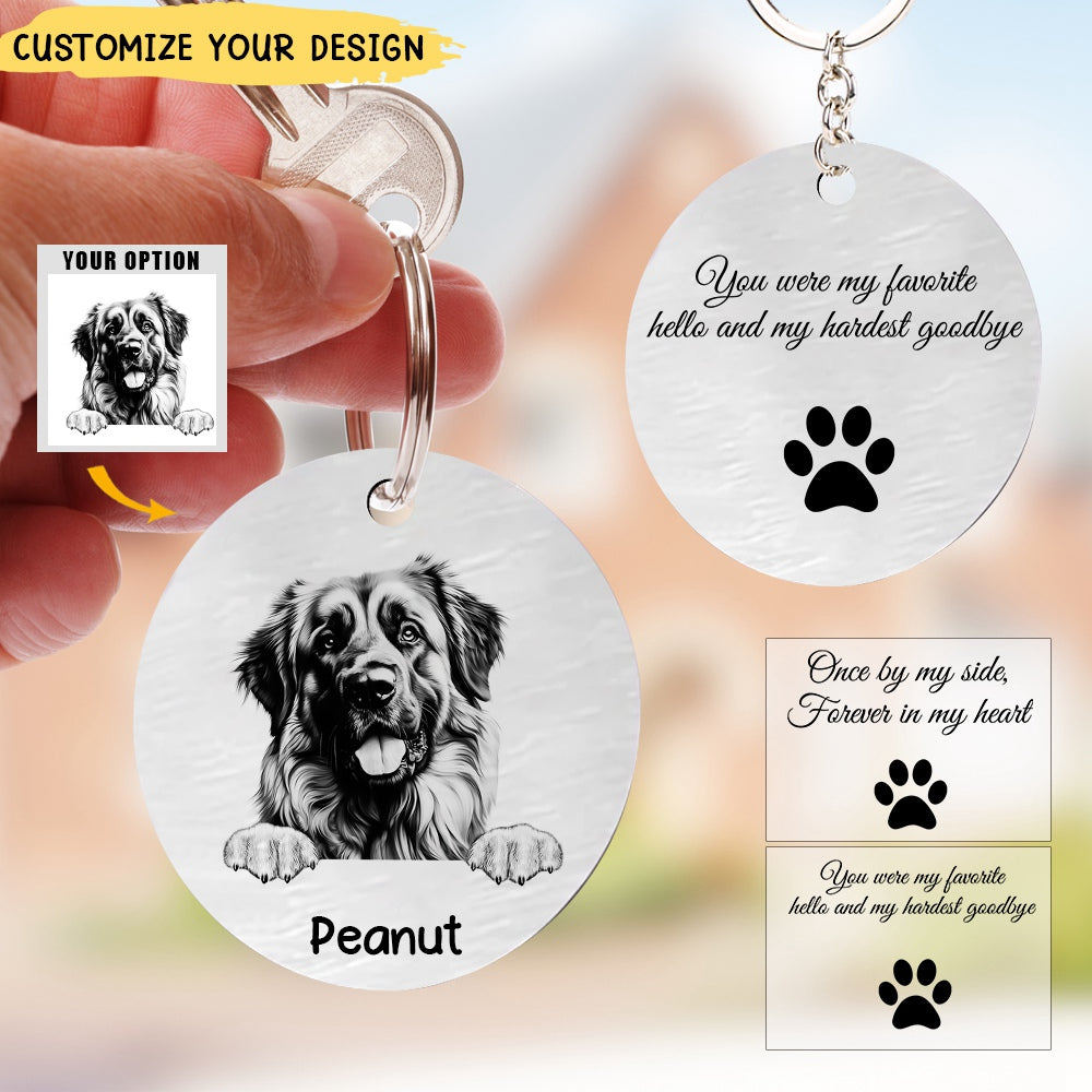Custom Stainless Steel Pet Keychain - Memorial Gift for Dog Lover