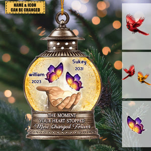 Christmas Lantern Memorial Butterfly Cardinal Personalized Acrylic Custom Shape Ornament