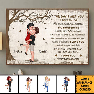The Day I Met You Hugging Kissing Couple Personalized Poster