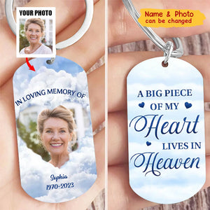 Custom Photo You Have A Piece Of My Heart - Memorial Personalized Custom Keychain - Sympathy Gift For Family Members