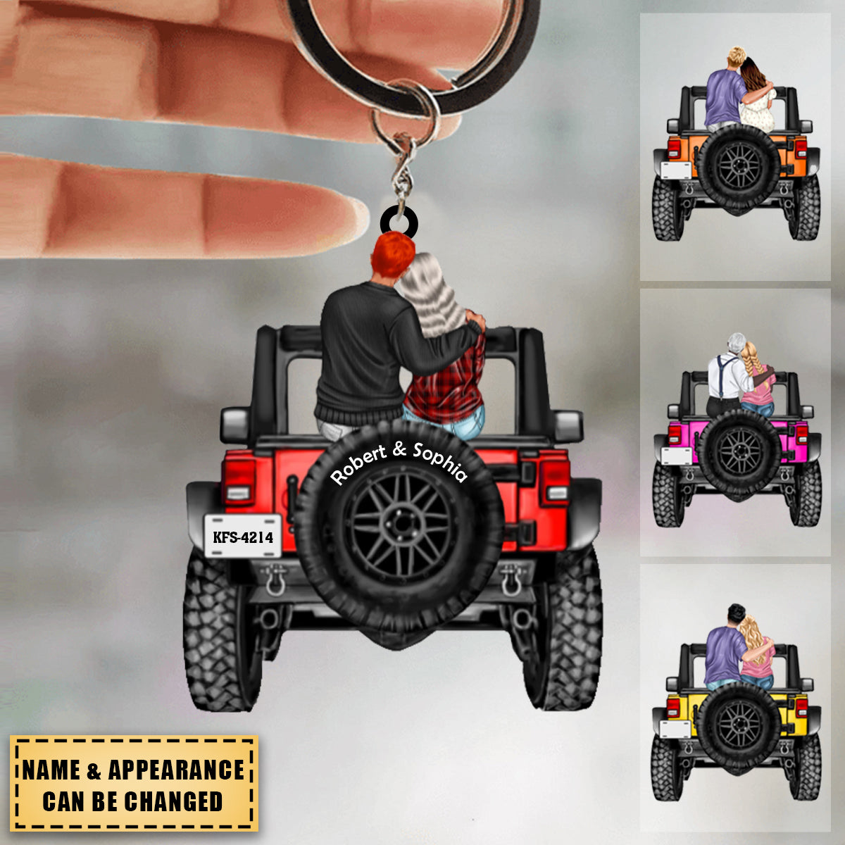 Gift For Couple, Personalized Car Keychain, Off-Road Car Travel Couple Keychain, Couple Gift