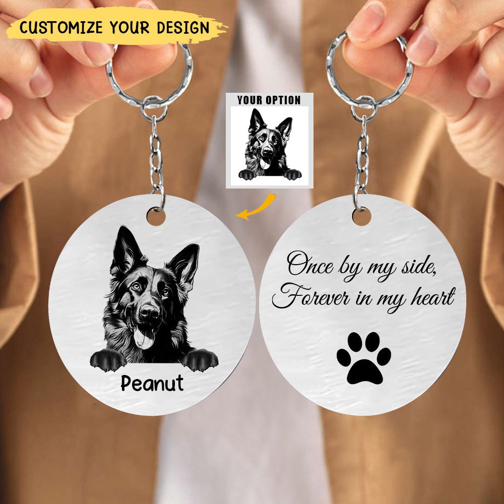 Custom Stainless Steel Pet Keychain - Memorial Gift for Dog Lover