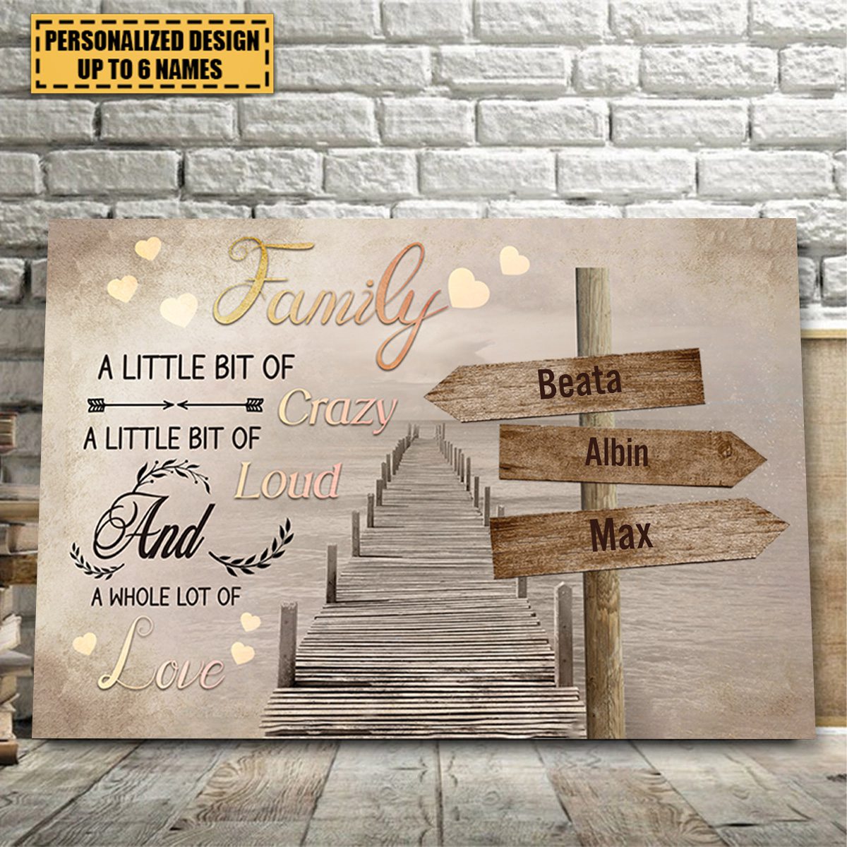 A Little Bit Of Crazy Gift For Family Personalized Canvas