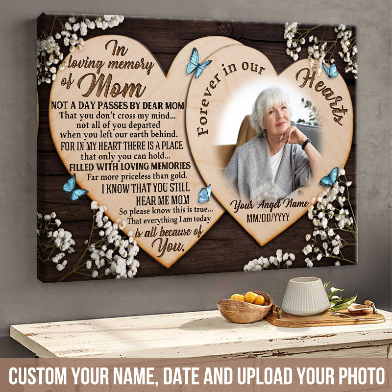 Custom Photo Personalized Sympathy Gifts For Loss Of Mother Remembrance Mother In Heaven Poster
